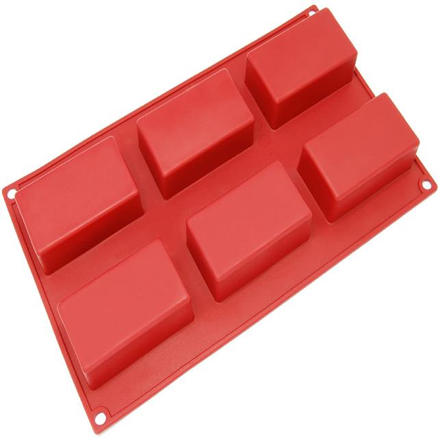 CandleScience Large Rectangle Silicone Soap Mold - 6 Bars, 1 PC Mold