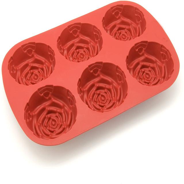Silicone Rose w Leaves Mold - Soap & More
