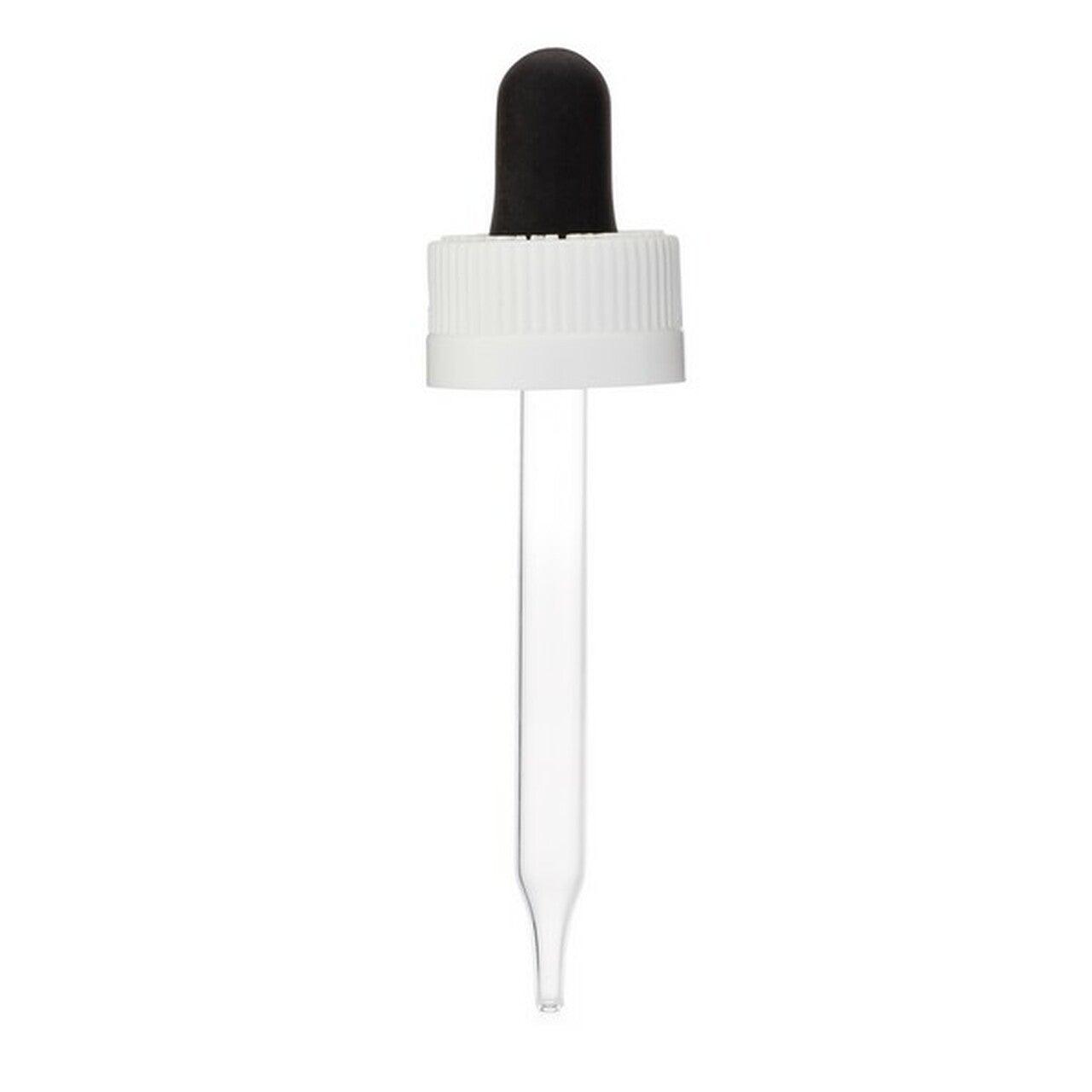20-410 Black with White Collar Glass Dropper for 50ml Amber Glass - Soap supplies,Soap supplies Canada,Soap supplies Calgary, Soap making kit, Soap making kit Canada, Soap making kit Calgary, Do it yourself soap kit, Do it yourself soap kit Canada,  Do it yourself soap kit Calgary- Soap and More the Learning Centre Inc