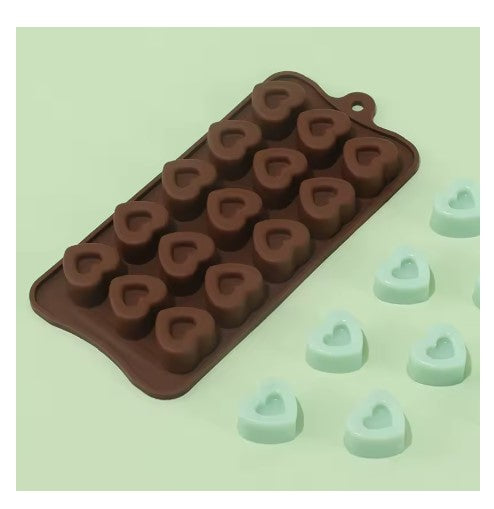Embed Silicone Mold Wax Tarts Double Heart 15 Cavity
