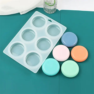 6-Cavaity Round Oval Silicone Soap Mold