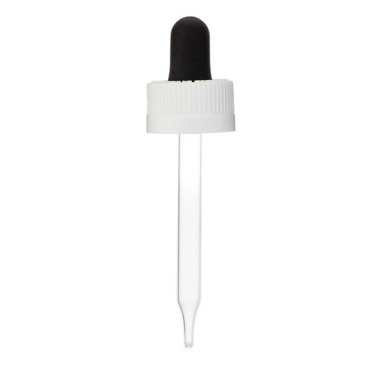 20-410 Black W/ White Collar Glass Dropper for 10ml