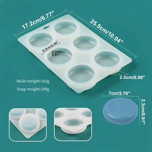 6-Cavaity Round Oval Silicone Soap Mold