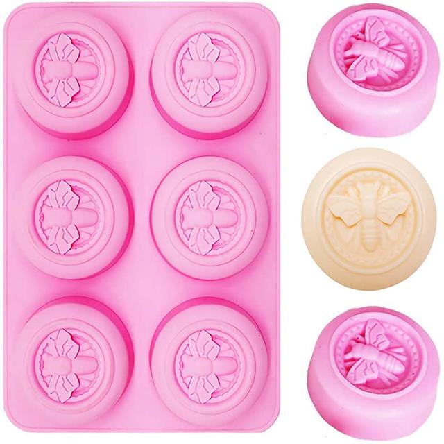 Mold Bee 6 Cavity Silicone Round - Soap supplies,Soap supplies Canada,Soap supplies Calgary, Soap making kit, Soap making kit Canada, Soap making kit Calgary, Do it yourself soap kit, Do it yourself soap kit Canada,  Do it yourself soap kit Calgary- Soap and More the Learning Centre Inc