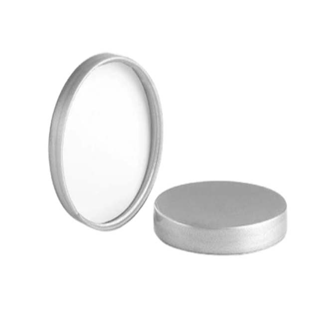 89-400 Smooth Flat Silver Lined Lid - Soap supplies,Soap supplies Canada,Soap supplies Calgary, Soap making kit, Soap making kit Canada, Soap making kit Calgary, Do it yourself soap kit, Do it yourself soap kit Canada,  Do it yourself soap kit Calgary- Soap and More the Learning Centre Inc