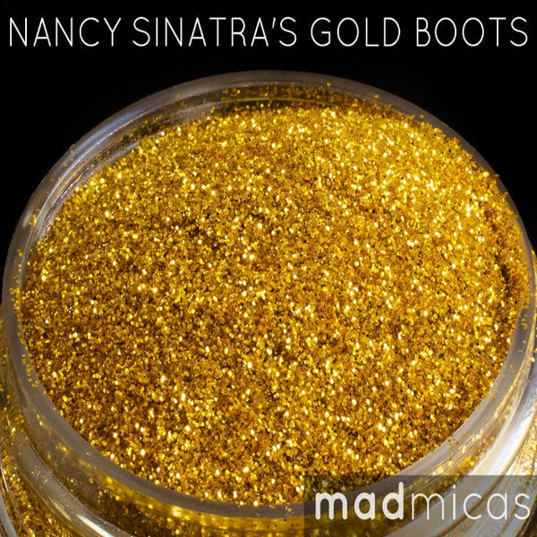 Nancy Sinatras Gold Boots Glitter Mad Mica Soap & More